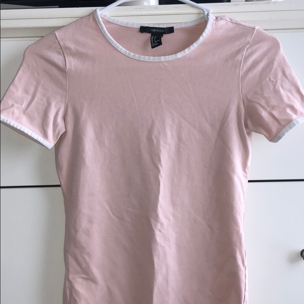 Forever 21 pink & white body suit
